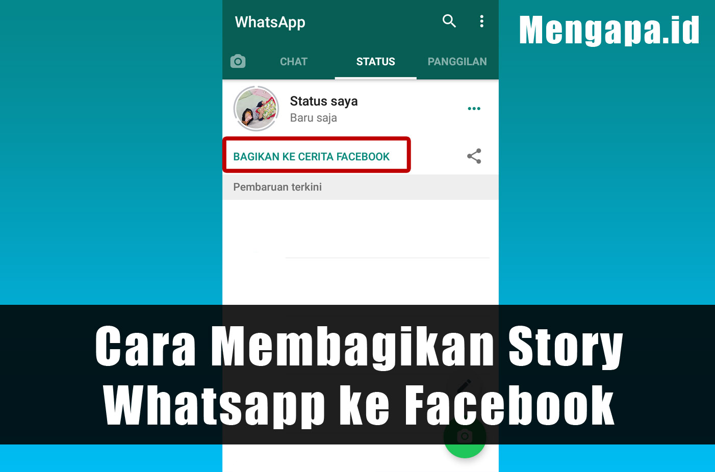 Cara Membagikan Story Whatsapp ke Facebook